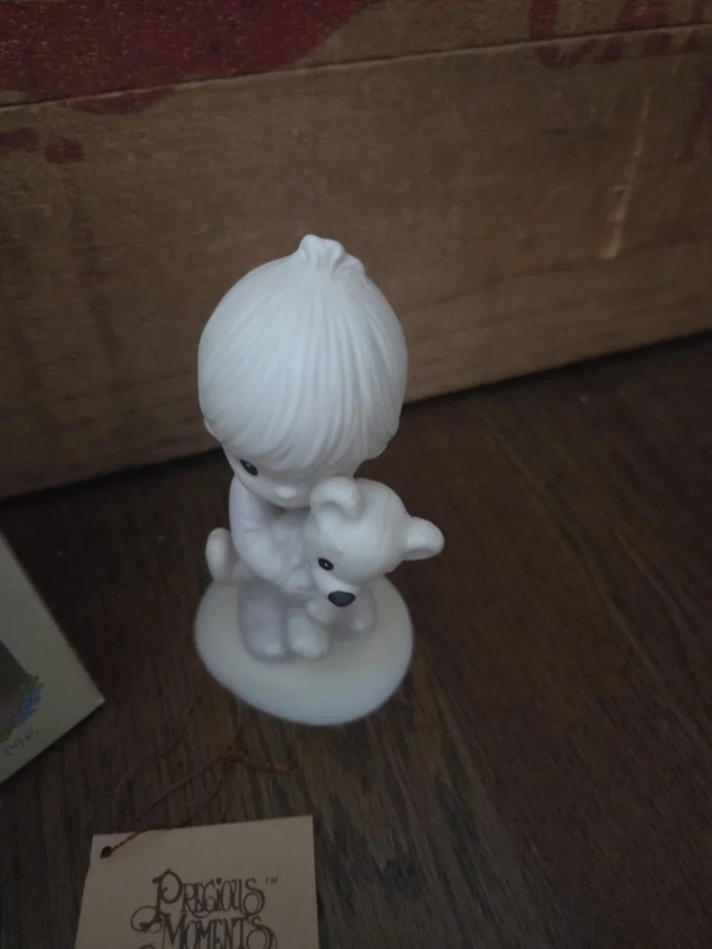 1978 Precious Moments Figurine “Jesus Loves Me” Girl With Bear  E-1372B